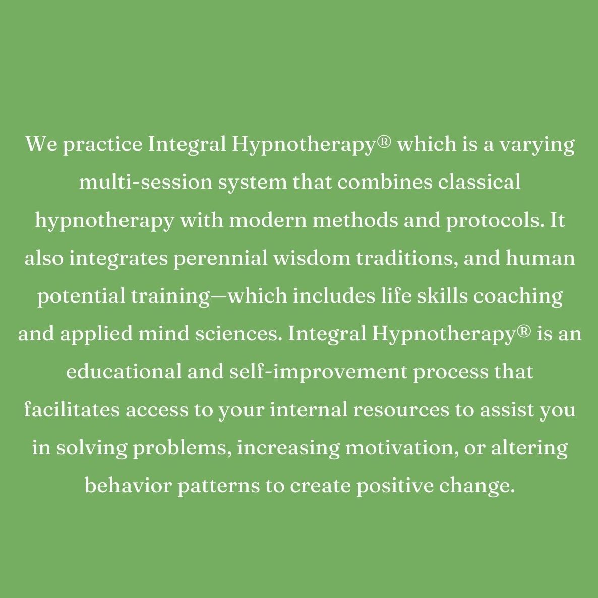Information about the Hypnotherapy process